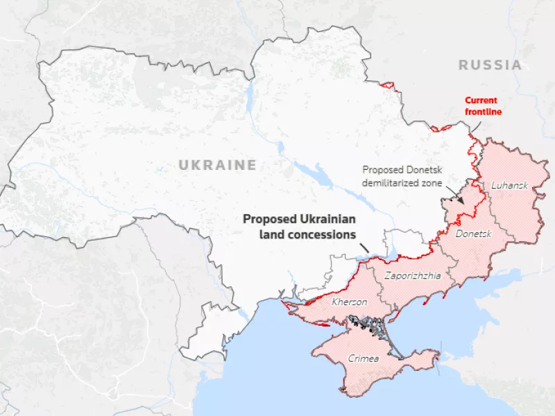 Ουκρανία – Χάρτης: Τα εδάφη που θα χάσει οριστικά, μετά την υπογραφή της συμφωνίας